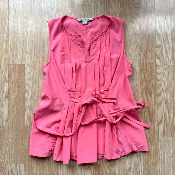 Diane Von Furstenberg Pink Belgin Sleeveless Top - Size: 6 - Picture 13 of 13